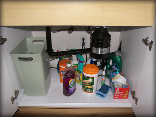 No lost space when using the Slide N' Fit cabinet base protector